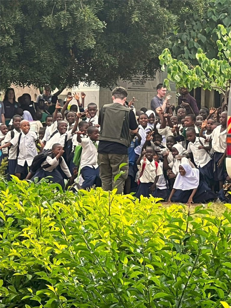 Chris filming on location